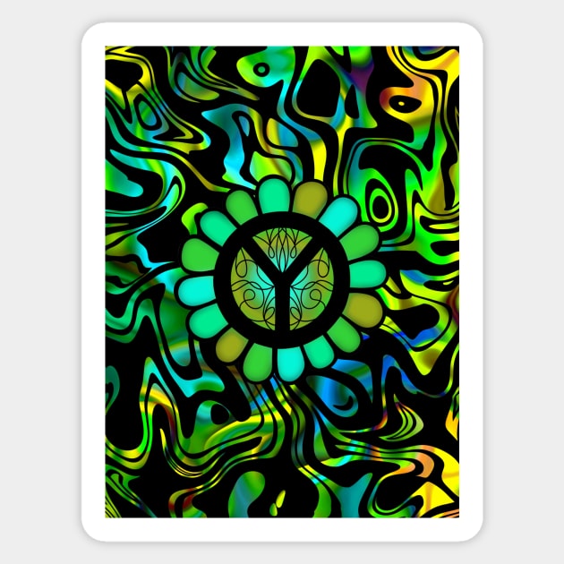 Peace Sign Hippie Flower Sticker by SartorisArt1